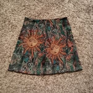 Sun and Moon Patterned Skirt